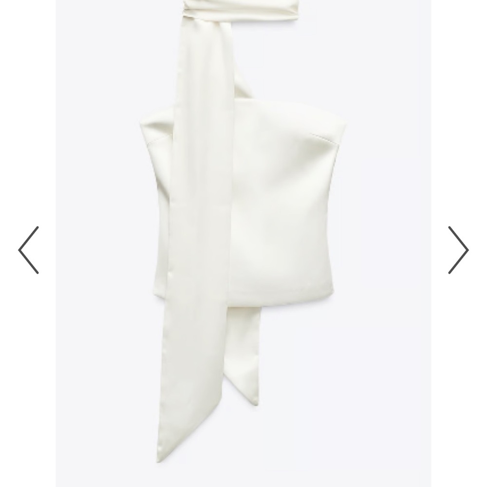 Zara White Blouse with Bow Detail